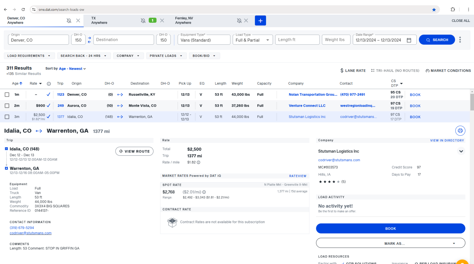 DAT One Load board Before DAT One Load board Before