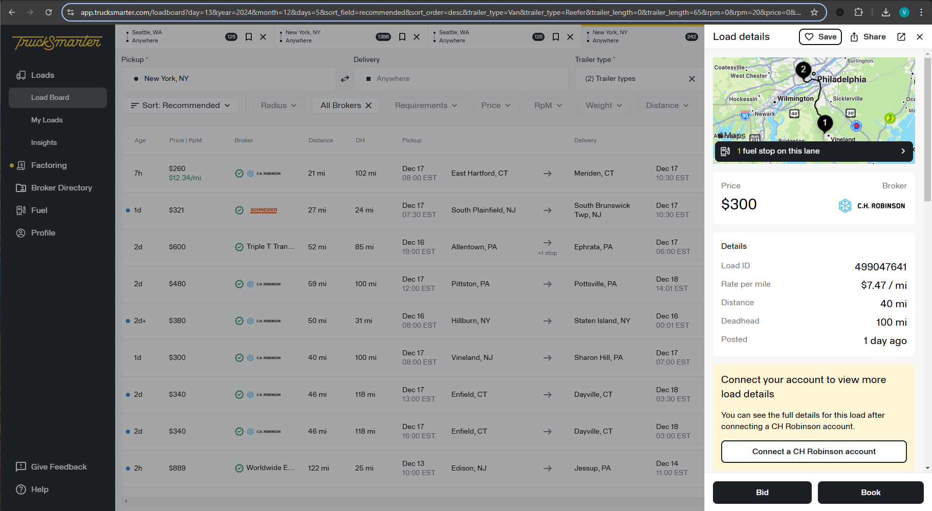Truck Smarter Load board Before Truck Smarter Load board Before